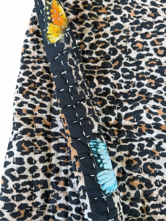 Johnny Was Quilted Single-Strap Duffle Sling Boho Travel Bag Leopard Butterfly main image 4